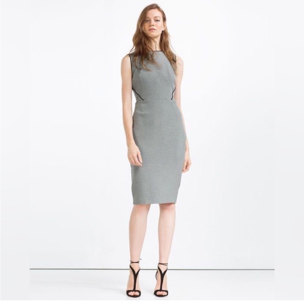 ZARA BASIC SLEEVELESS GRAY DRESS